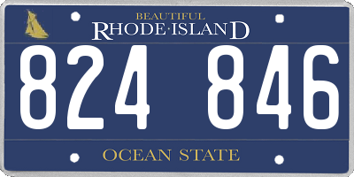 RI license plate 824846