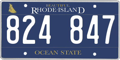 RI license plate 824847
