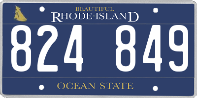 RI license plate 824849