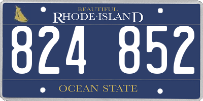 RI license plate 824852