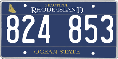 RI license plate 824853