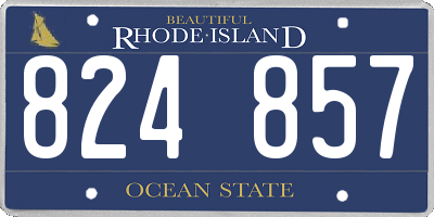 RI license plate 824857