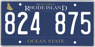 RI license plate 824875