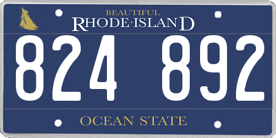RI license plate 824892