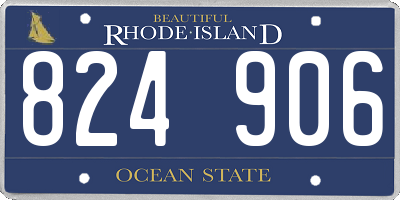 RI license plate 824906
