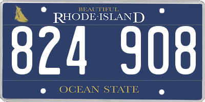 RI license plate 824908