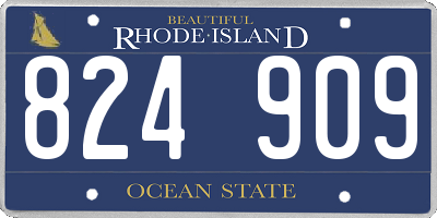 RI license plate 824909