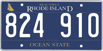 RI license plate 824910