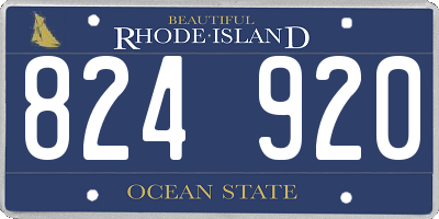 RI license plate 824920