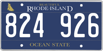 RI license plate 824926