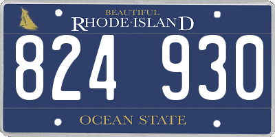RI license plate 824930