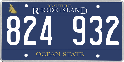 RI license plate 824932
