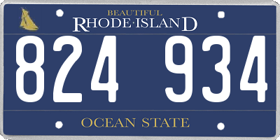 RI license plate 824934