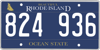 RI license plate 824936