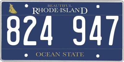 RI license plate 824947
