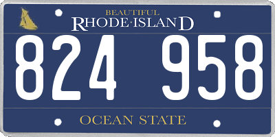RI license plate 824958