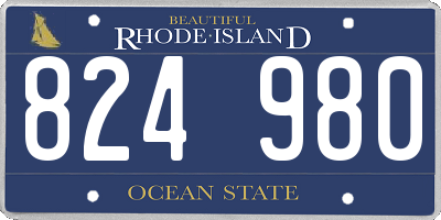 RI license plate 824980