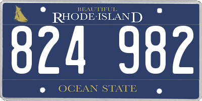 RI license plate 824982