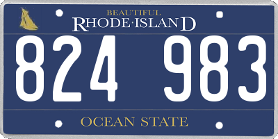 RI license plate 824983