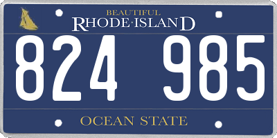RI license plate 824985