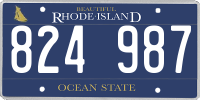 RI license plate 824987