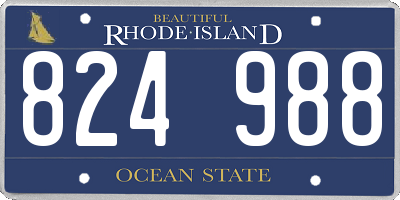 RI license plate 824988