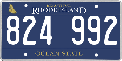 RI license plate 824992