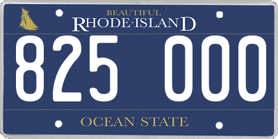 RI license plate 825000