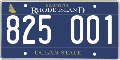 RI license plate 825001