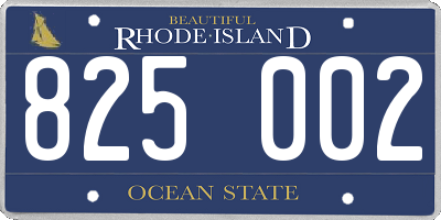 RI license plate 825002