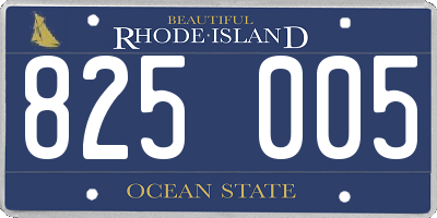 RI license plate 825005