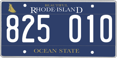 RI license plate 825010