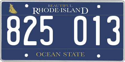 RI license plate 825013