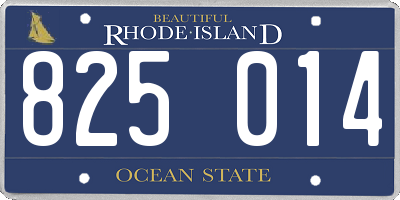RI license plate 825014