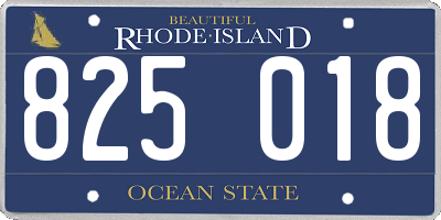 RI license plate 825018