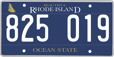 RI license plate 825019