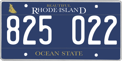 RI license plate 825022
