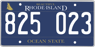 RI license plate 825023