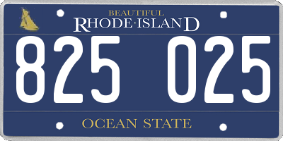 RI license plate 825025