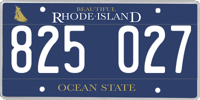 RI license plate 825027