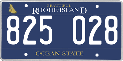 RI license plate 825028