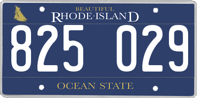 RI license plate 825029