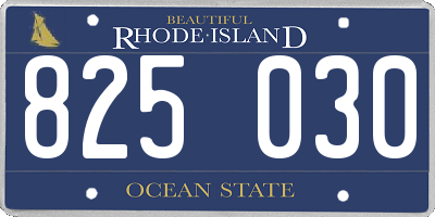 RI license plate 825030