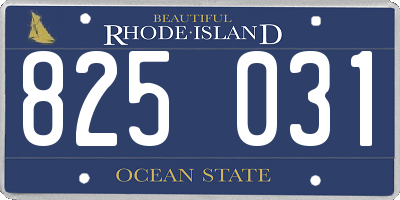 RI license plate 825031