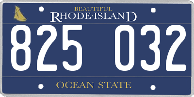 RI license plate 825032