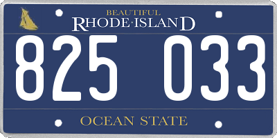 RI license plate 825033