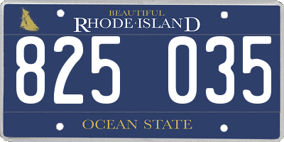RI license plate 825035