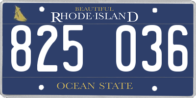 RI license plate 825036