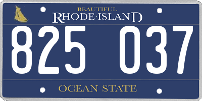 RI license plate 825037