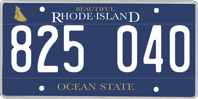 RI license plate 825040